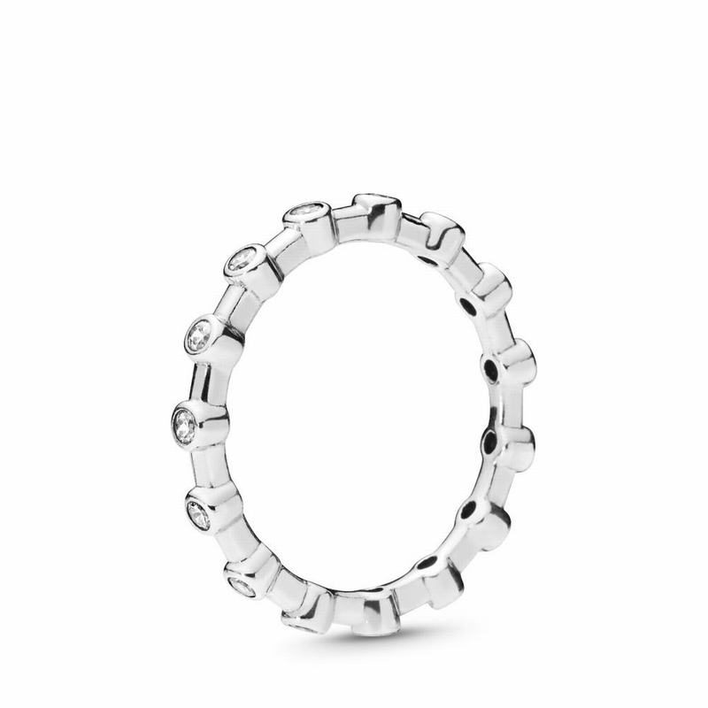 Pandora Dazzling Dots Stackable Ring - Sterling Silver/Cubic Zirconia - Canada | PY3397MG